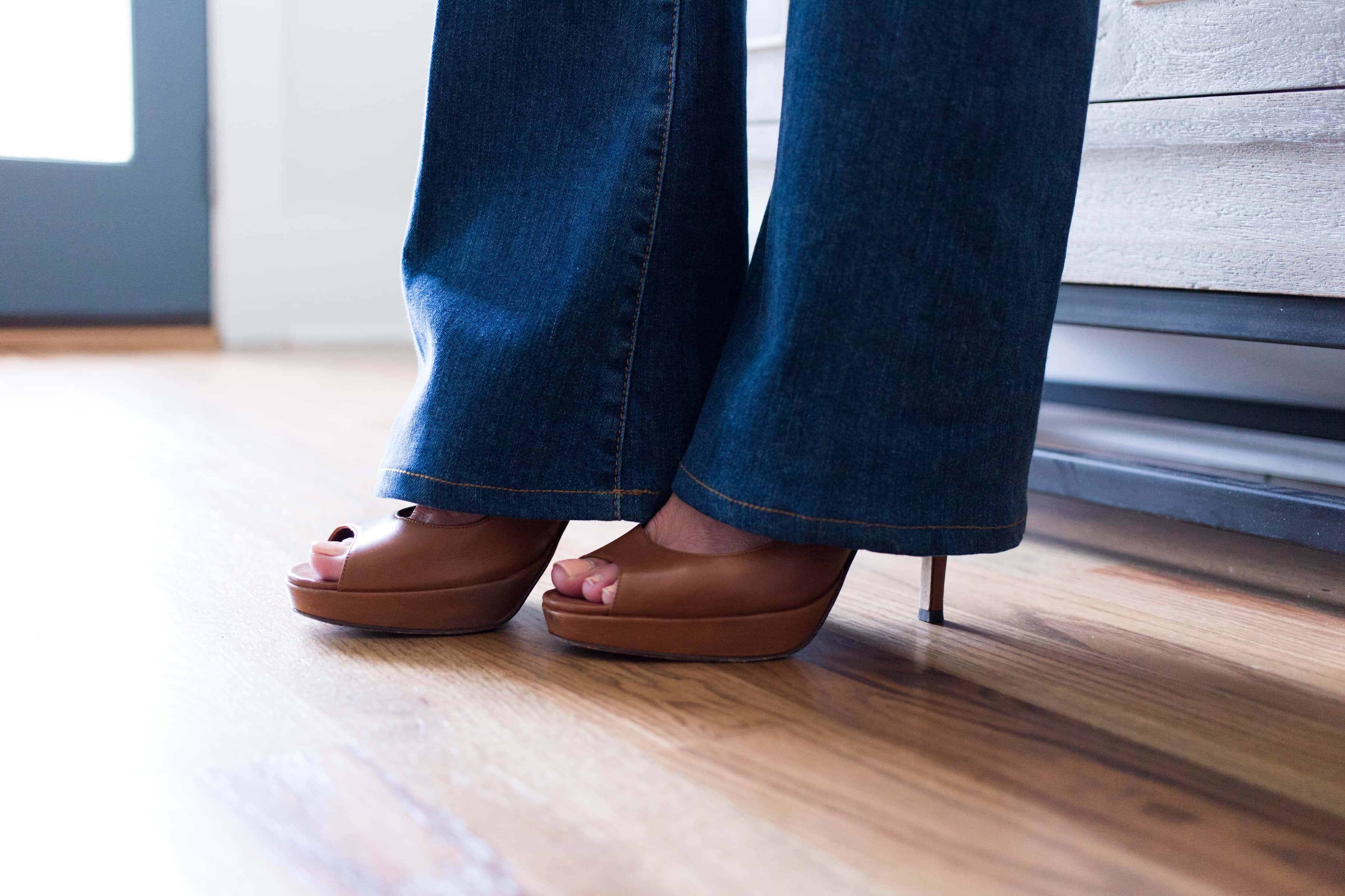 High Heels and Bootcut Jeans Ensemble