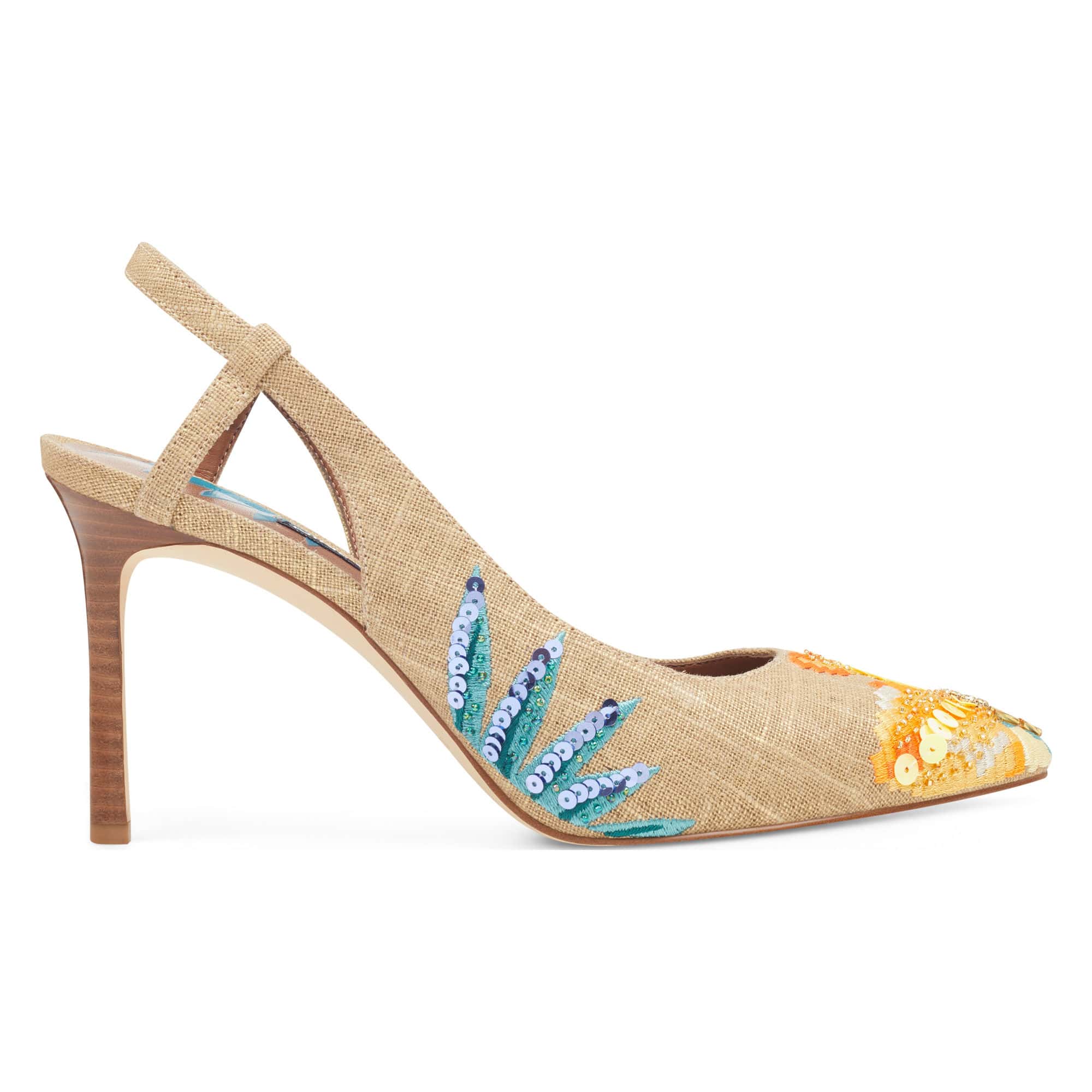 SALE! Embroidery Slingback Linen Pumps - TinaAdamsConsulting.com